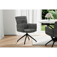 ARMLEHNSTUHL  Sitzfläche 360° drehbar, inklusive Armlehnen, automatische Rückholfunktion Webstoff  - Schwarz/Weiß, Design, Textil/Metall (65/91/65cm) - Novel
