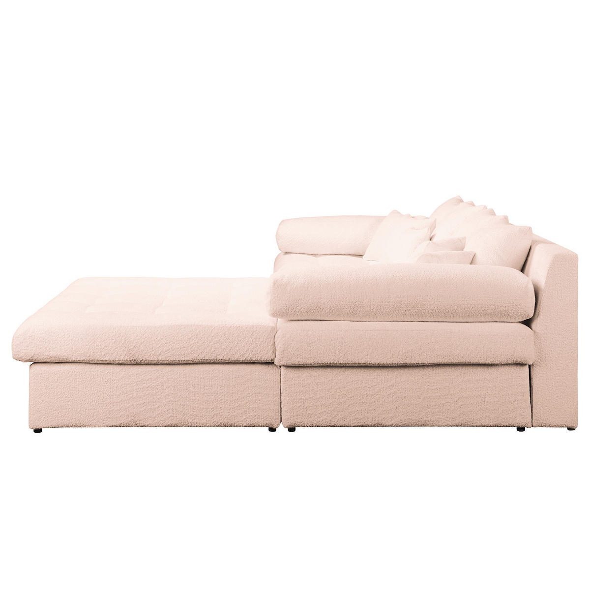 ECKSOFA Naomi in Chenille Rosa Rückenkissen  284/243 cm  - Schwarz/Rosa, Design, Kunststoff/Textil (284/243cm) - P & B
