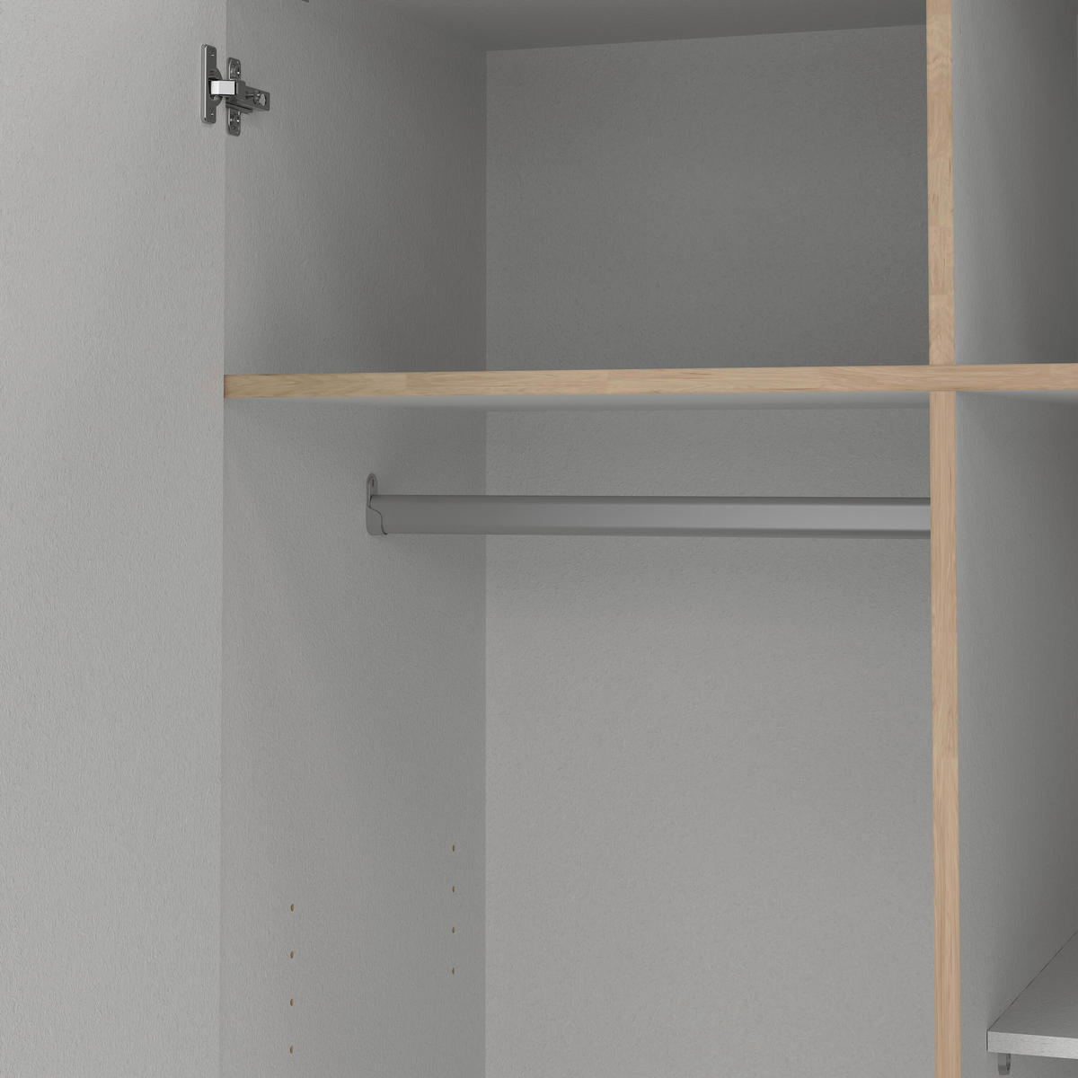 KLEIDERSCHRANK in Eichefarben  - Eichefarben/Schwarz, Basics, Holzwerkstoff/Metall (98,5/200,4/49,8cm) - MID.YOU