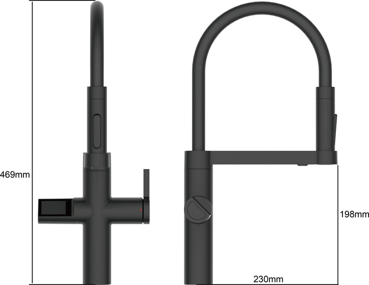 KÜCHENARMATUR  - Schwarz, Basics, Kunststoff/Metall (20/43,9/51,60cm)