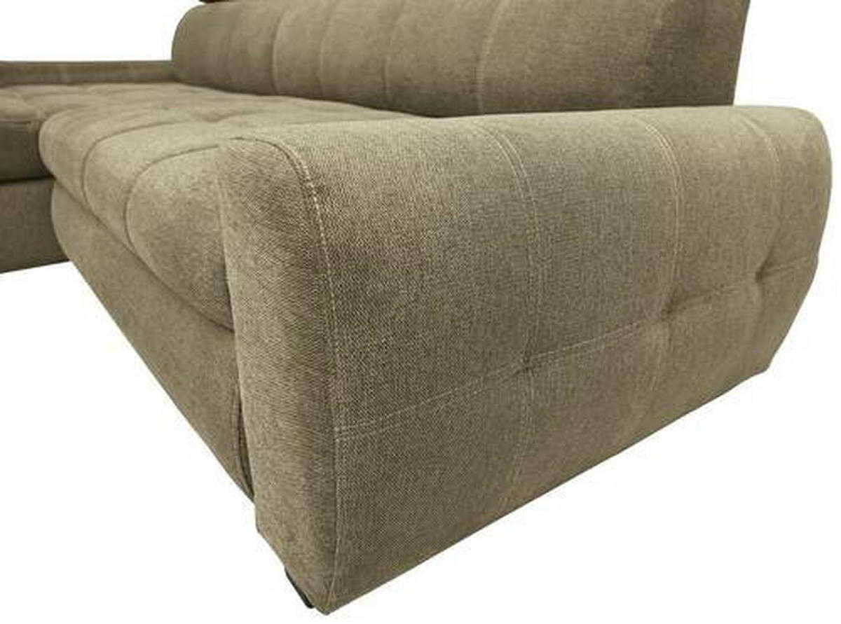 Wohnlandschaft inkl.Funktionen in Webstoff Taupe  173/276 cm  - Taupe/Schwarz, LIFESTYLE, Kunststoff/Textil (173/276cm) - Stylife