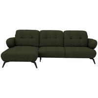 ECKSOFA Chenille Grün  - Schwarz/Grün, Modern, Textil/Metall (180/282cm) - Novel