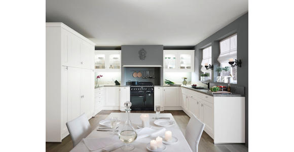 EINBAUKÜCHE   - Weiß/Grau, Design, Holzwerkstoff - Dieter Knoll