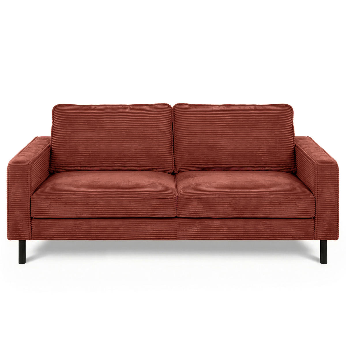 3-SITZER-SOFA  in Cord Rot Modern  - Rot/Schwarz, Design, Textil/Metall (188/85/92cm) - Livetastic