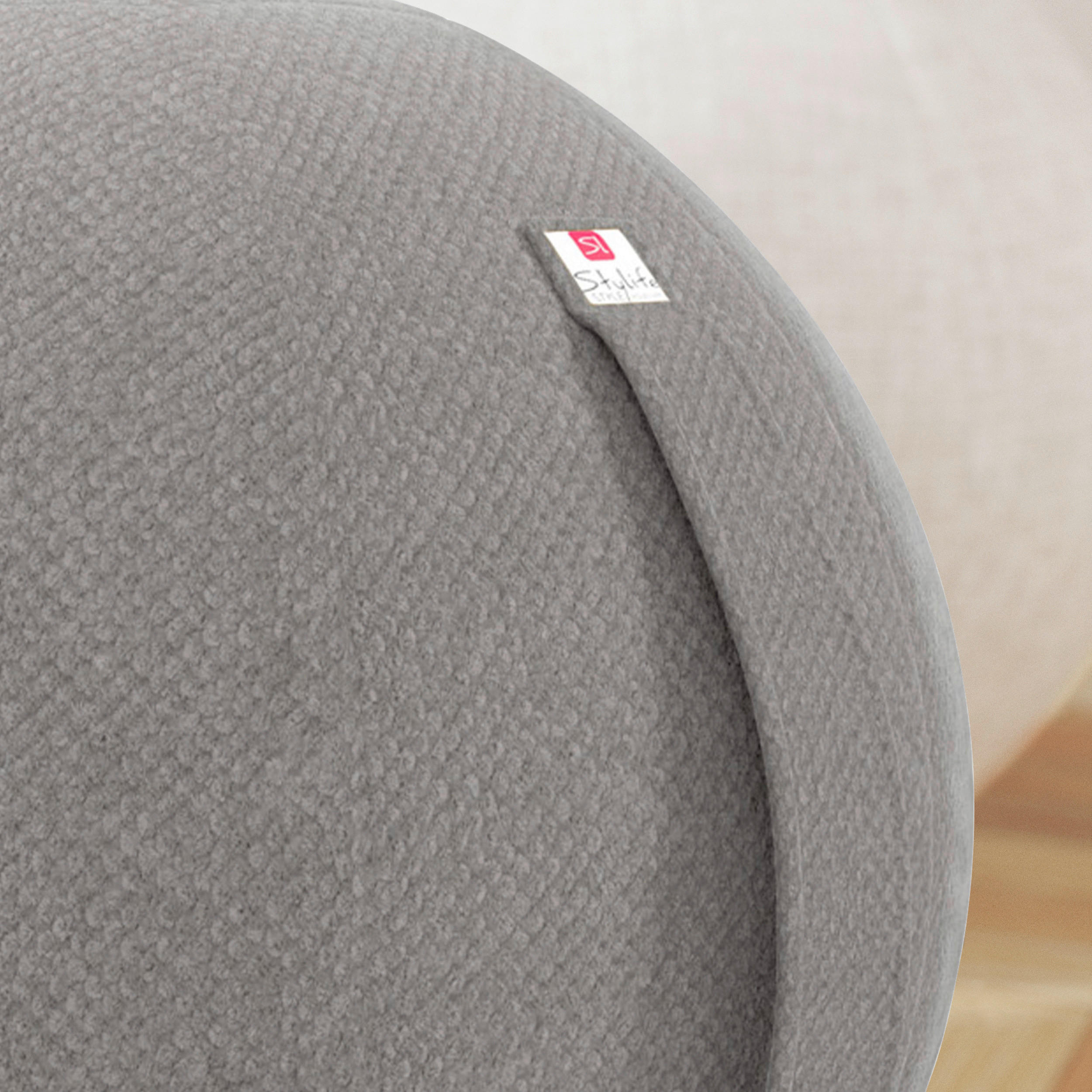 SITZBALL Plüsch  - Hellgrau, Design, Textil (60/60/60cm) - Stylife