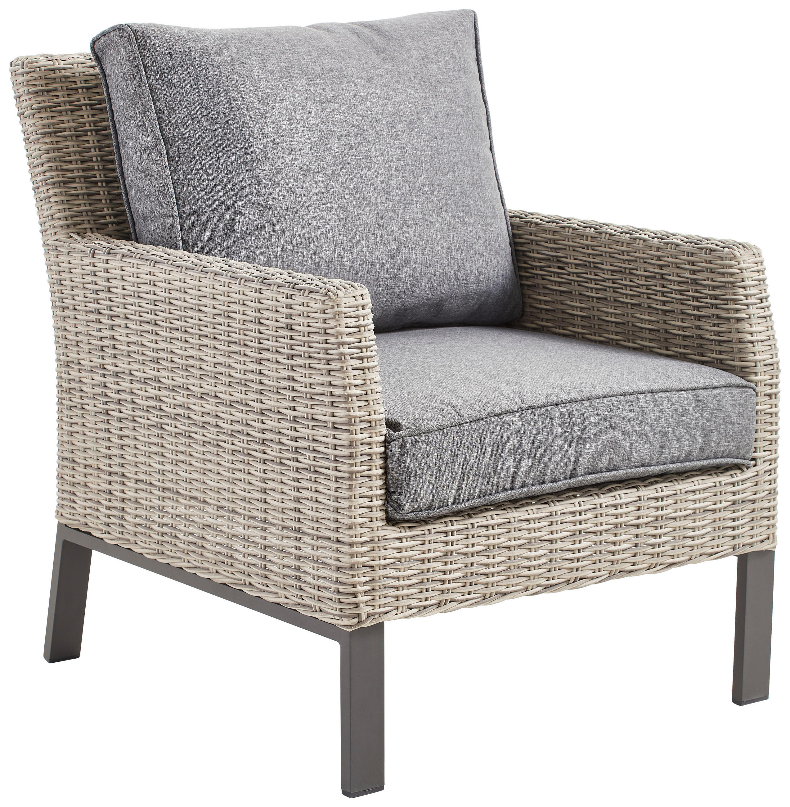 GARTENSESSEL Hellgrau, Dunkelgrau  - Dunkelgrau/Hellgrau, Design, Kunststoff/Textil (67/80/85cm) - Amatio