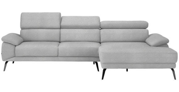 ECKSOFA Velours - Schwarz, Design, Textil/Metall (295/187cm) - Novel