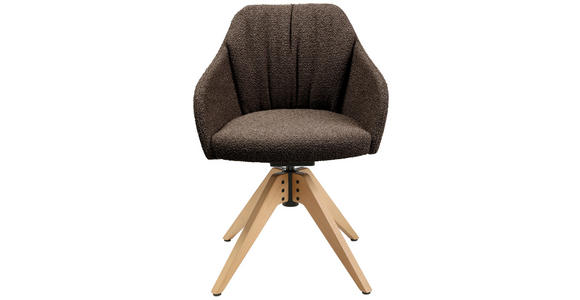 ARMLEHNSTUHL in Flachgewebe - Eichefarben/Dunkelbraun, Design, Holz/Textil (58/82,5-85,2/60cm) - Johann Jakob