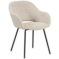 ARMLEHNSTUHL  in Eisen Webstoff  - Beige/Schwarz, Design, Textil/Metall (59/82/62cm) - Novel