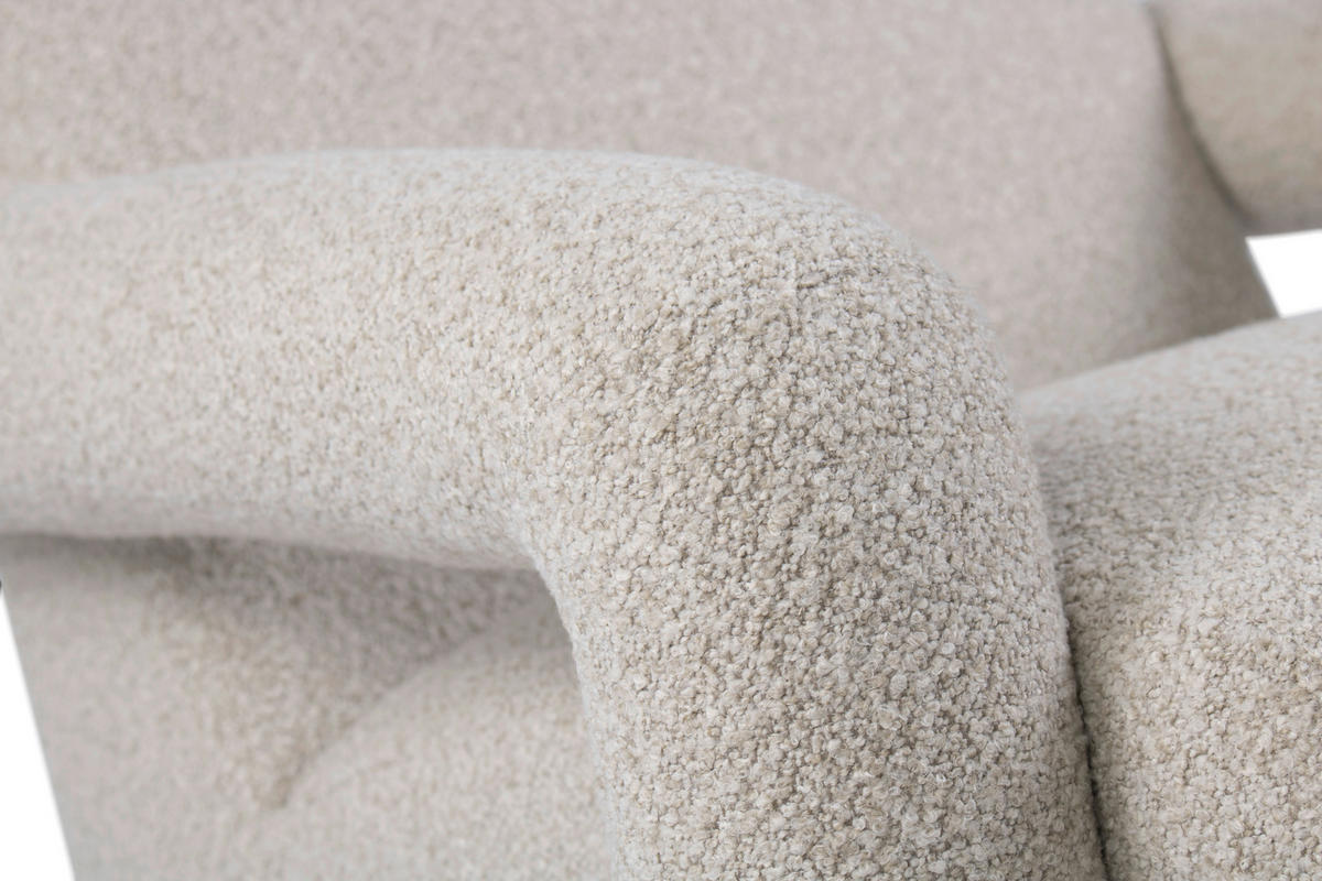 SESSEL in Bouclé Beige  - Beige, Design, Holz/Textil (78/90/73cm) - Livetastic
