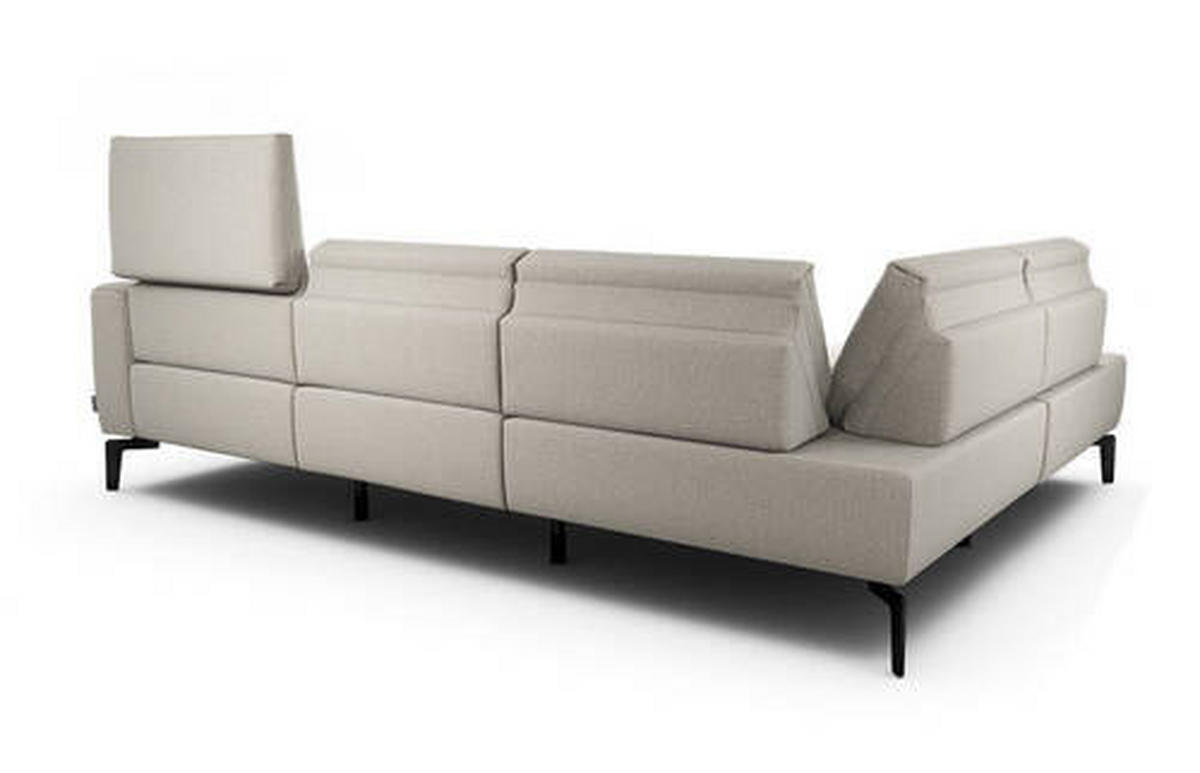 ECKSOFA Cosy Naturfarben Chenille  - Schwarz/Naturfarben, Design, Textil/Metall (193/256cm) - SENSOO