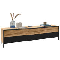 LOWBOARD  in 204/52,6/44,6 cm  - Wildeiche/Graphitfarben, Natur, Glas/Holz (204/52,6/44,6cm) - Valdera