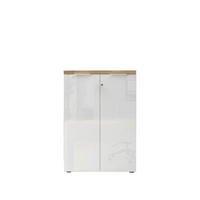 KLÄDSKÅP i ekfärgad, vit högglans  - vit högglans/ekfärgad, Modern, metall/trämaterial (81/116/34cm) - Best Price