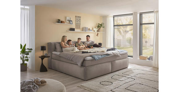 FAMILIENBOXSPRINGBETT - Taupe/Schwarz, LIFESTYLE, Kunststoff/Textil (240/200cm) - Esposa