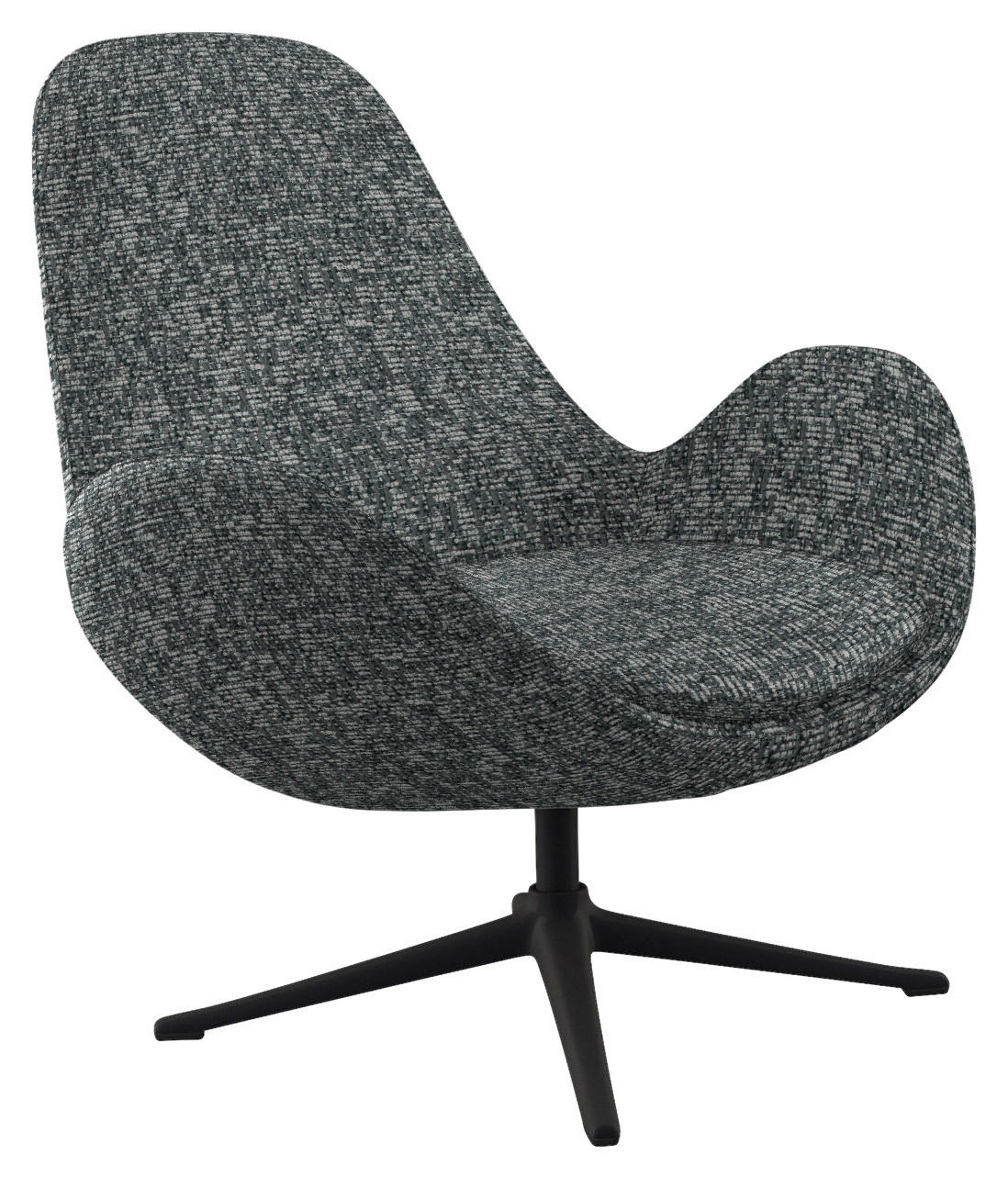 SESSEL in Chenille Graphitfarben  - Schwarz/Graphitfarben, Design, Textil/Metall (88/89/80cm) - home24