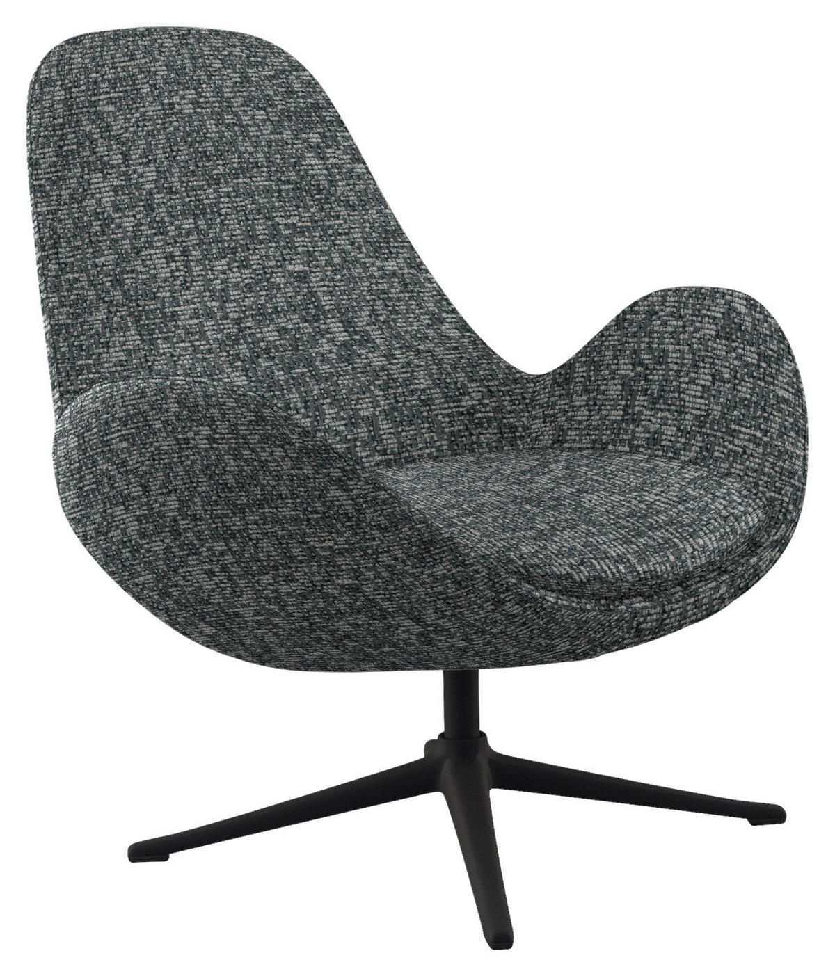 SESSEL in Chenille Graphitfarben  - Schwarz/Graphitfarben, Design, Textil/Metall (88/89/80cm) - home24