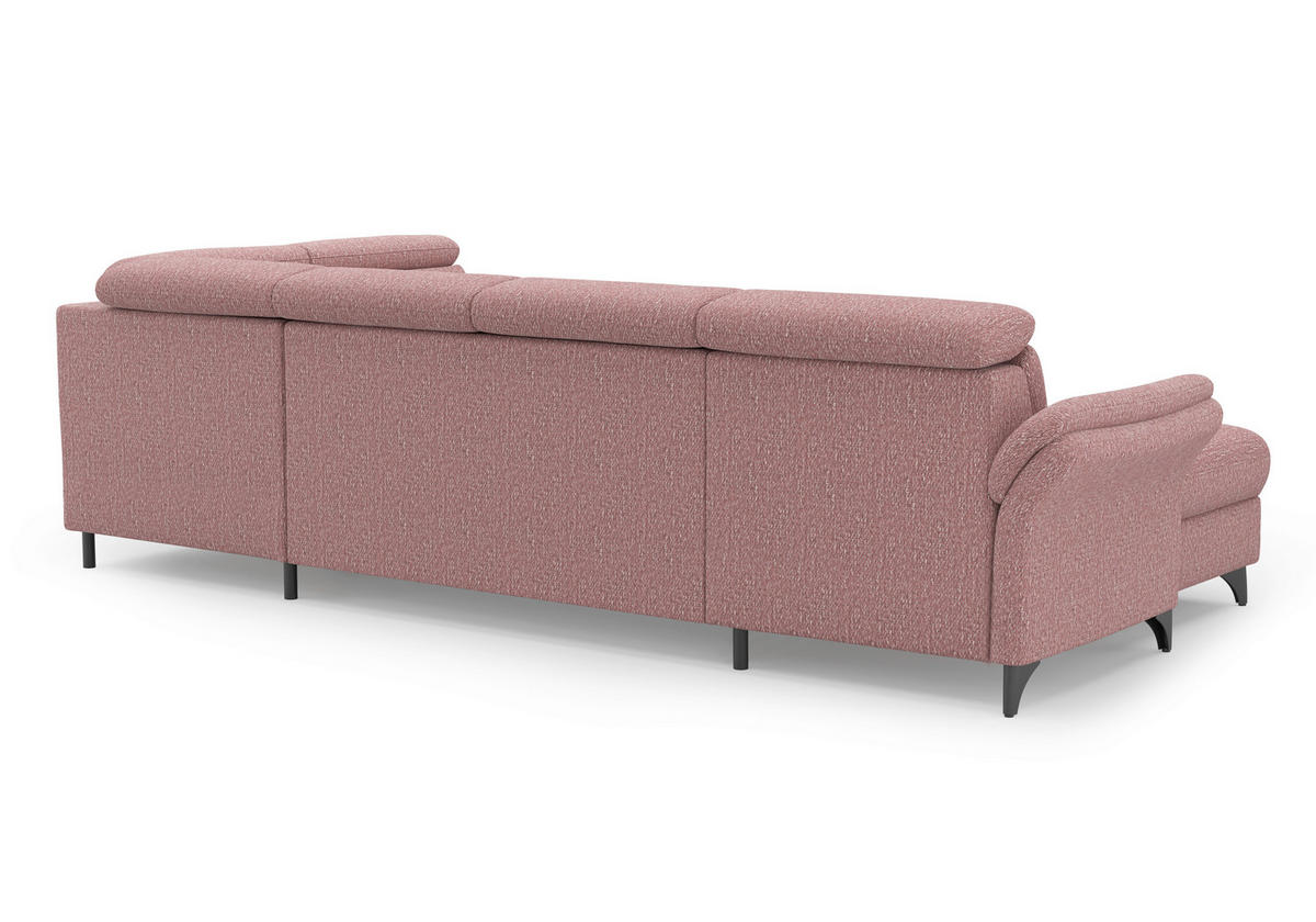 WOHNLANDSCHAFT GLENDALE E Aubergine Chenille  - Aubergine/Schwarz, KONVENTIONELL, Textil/Metall (166/321/193cm) - Sit & More