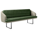 SITZBANK 255/89/68 cm Velours, Flachgewebe Grün, Graugrün Metall  - Schwarz/Graugrün, Design, Textil/Metall (255/89/68cm) - Dieter Knoll