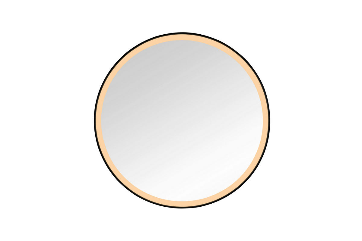 LEUCHTSPIEGEL 80/80/4 cm  - Schwarz, Trend, Glas/Metall (80/80/4cm) - Boxxx