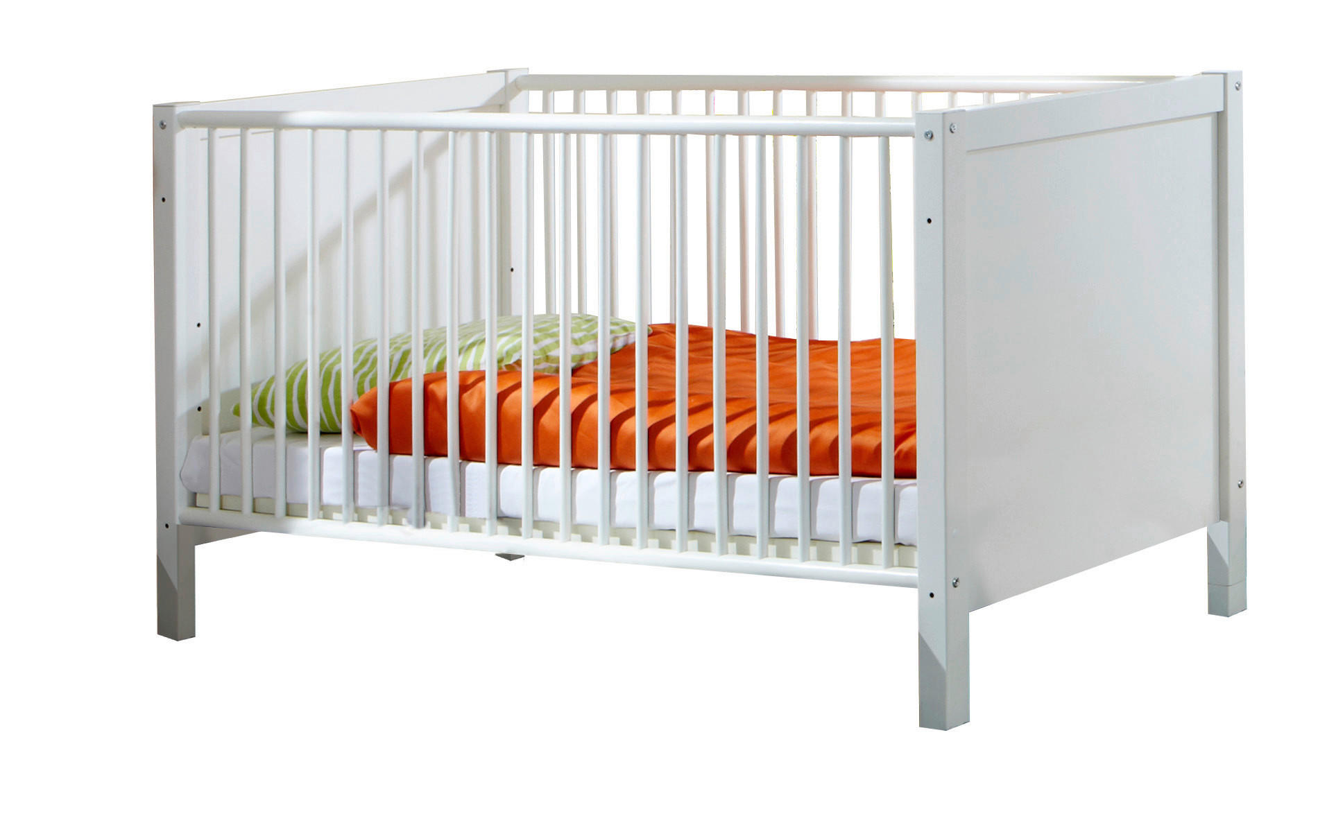 POSTIEĽKA S PRIEČKAMI 70 cmx140 cm - biela, Basics, kompozitné drevo (76/83/146cm)