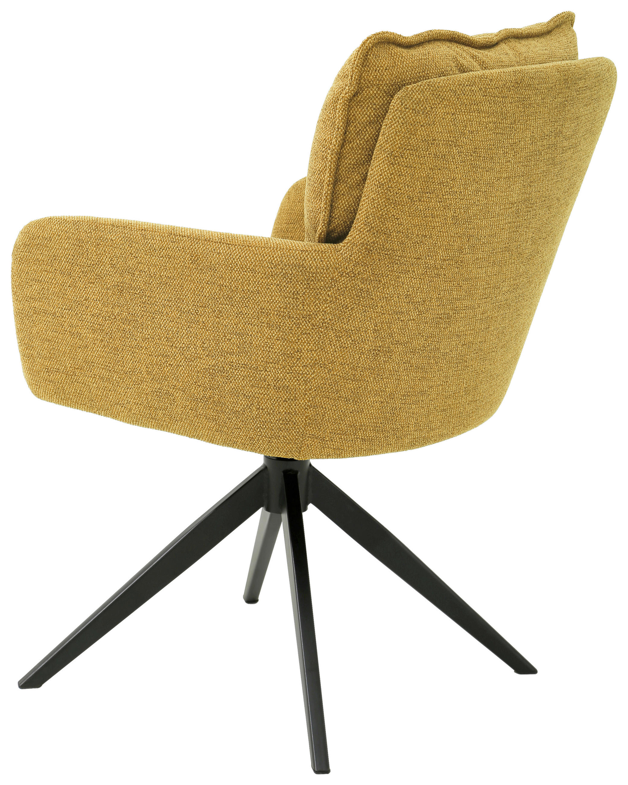 ARMLEHNSTUHL  in Eisen Leinenoptik  - Gelb/Schwarz, Design, Textil/Metall (61/90/67cm) - Novel