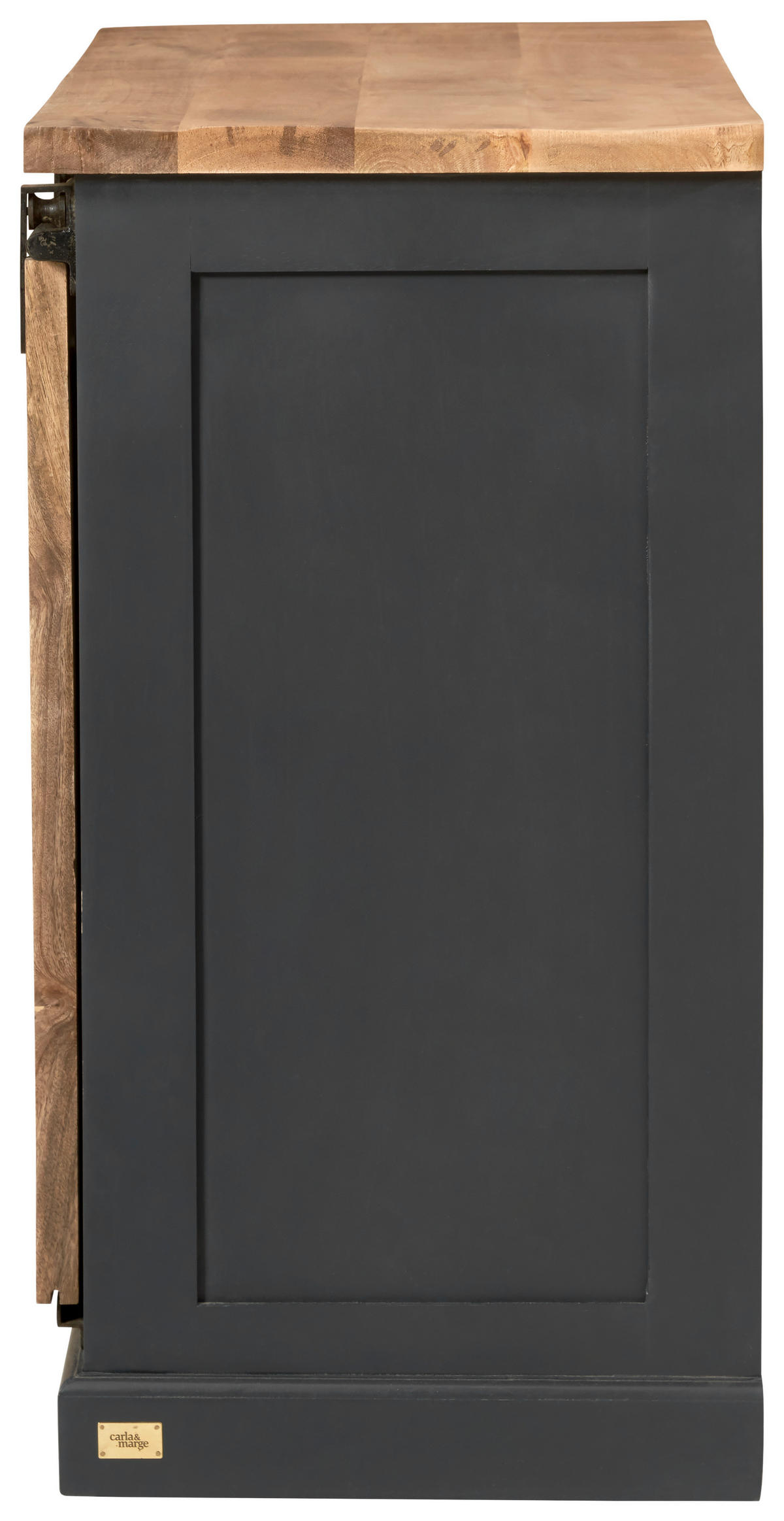 ŠIROKÁ KOMODA, mangové drevo, sivá, prírodná farba, čierna, 100/85/45 cm - čierna/sivá, Lifestyle, drevo/kompozitné drevo (100/85/45cm) - MID.YOU