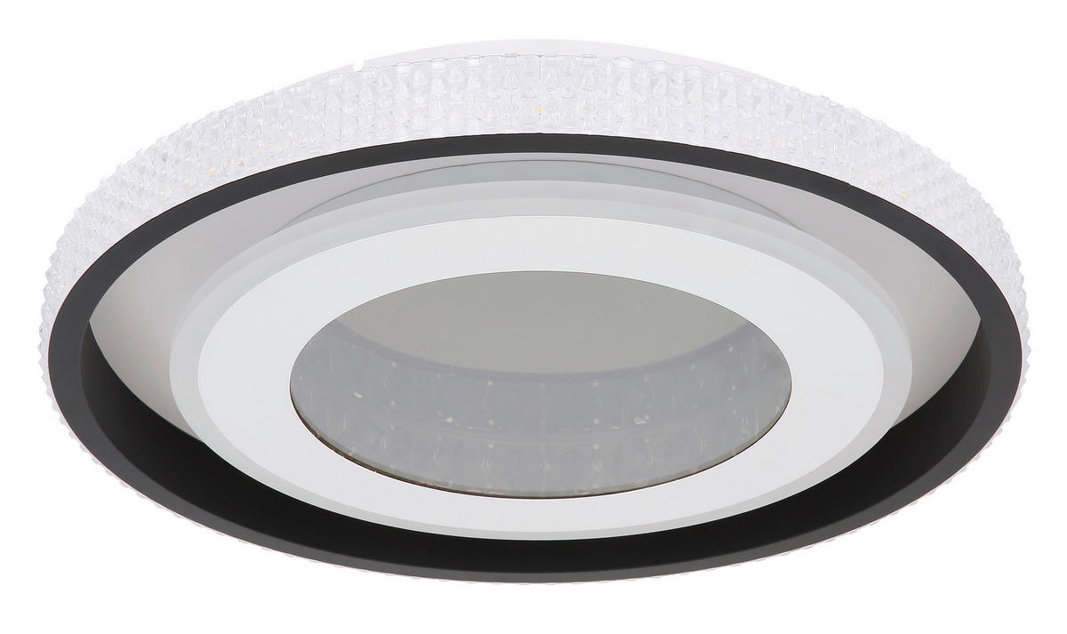 LED MENNYEZETI LÁMPA - fekete/fehér, Trend, műanyag/Üveg (50/8cm) - Novel