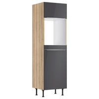 GERÄTEUMBAUSCHRANK 60/211,8/58,1 cm  in Anthrazit, Wildeiche  - Wildeiche/Edelstahlfarben, Basics, Holzwerkstoff/Metall (60/211,8/58,1cm) - Optifit