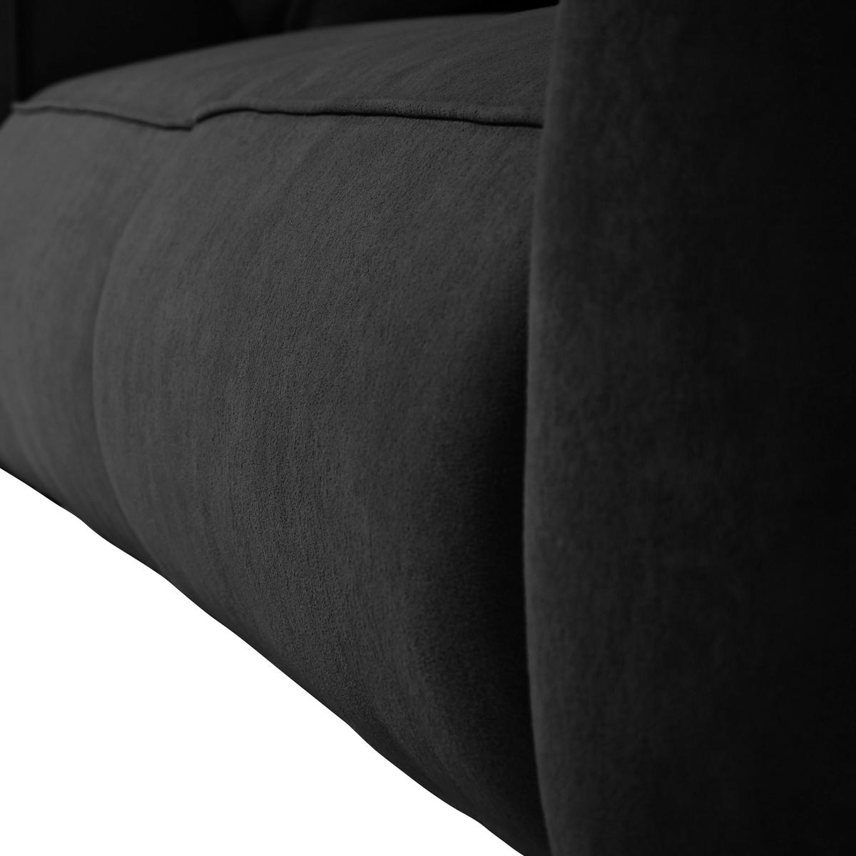 SCHLAFSOFA Chenille Graphitfarben  inkl. Zierkissen, Rückenkissen, Bettkasten, Schlaffunktion, Rücken echt, Liegefläche im Originalstoff  - Schwarz/Graphitfarben, KONVENTIONELL, Kunststoff/Textil (257/96/110cm) - Milino