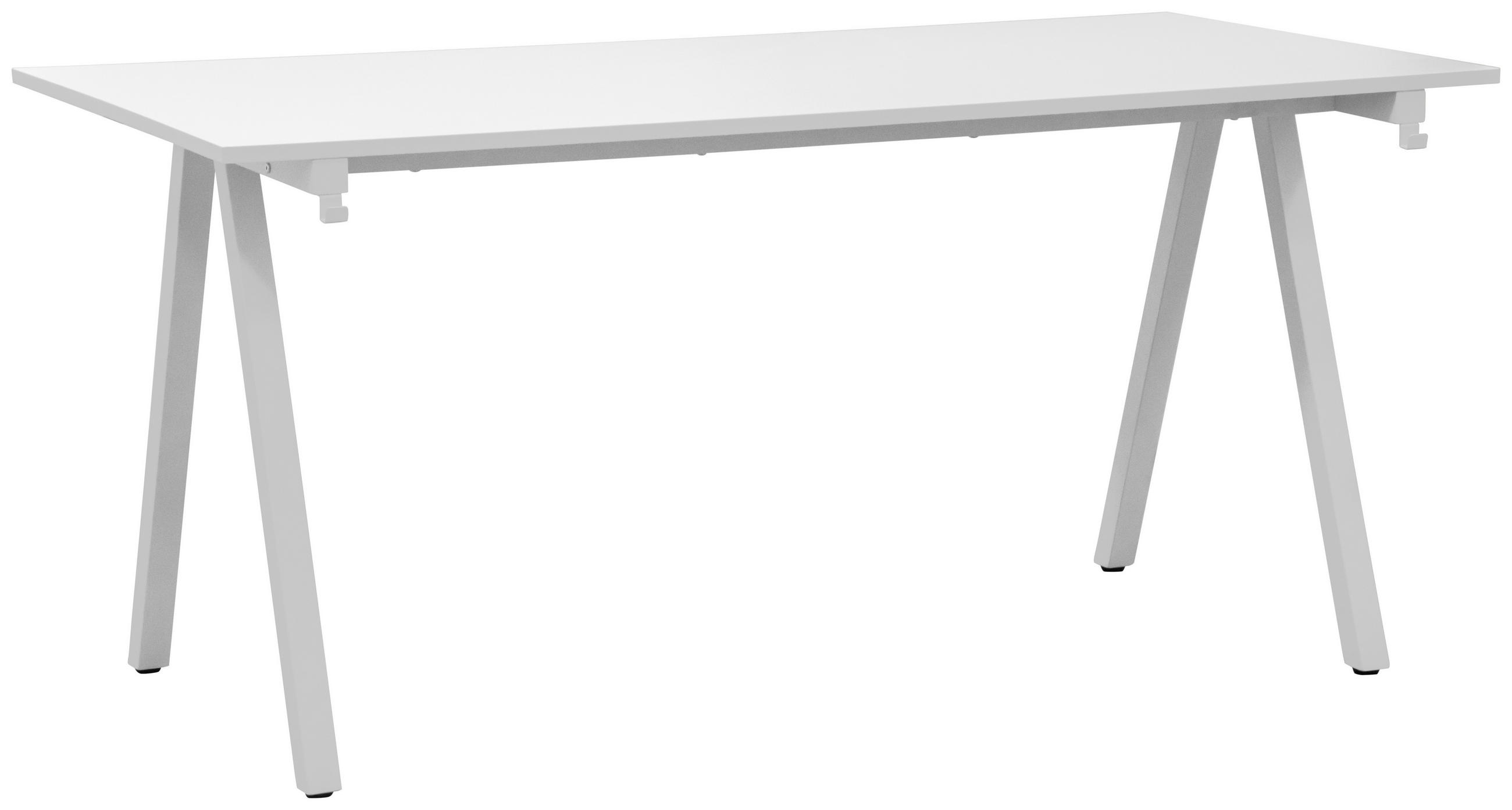 SCHREIBTISCH 160/80/75 cm  in Weiß  - Weiß, MODERN, Holzwerkstoff/Metall (160/80/75cm) - Carryhome