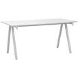 SCHREIBTISCH 160/80/75 cm  in Weiß  - Weiß, MODERN, Holzwerkstoff/Metall (160/80/75cm) - Carryhome