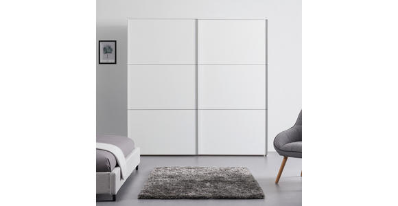 SCHWEBETÜRENSCHRANK 225/222/68 cm 2-türig  - Alufarben/Weiß, Holzwerkstoff/Metall (225/222/68cm) - Moderano