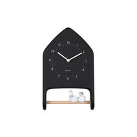 WANDUHR Love birds Schwarz 20/32/7 cm  - Schwarz, Basics, Kunststoff (20/32/7cm) - Karlsson