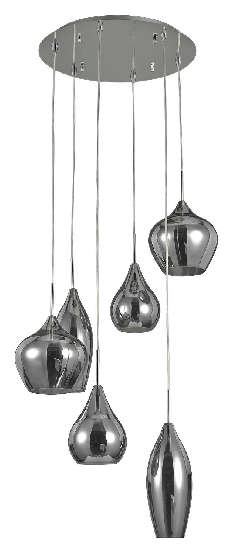 HÄNGELEUCHTE 60/30-135 cm  - Grau, Trend, Glas/Metall (60/30-135cm) - Dieter Knoll