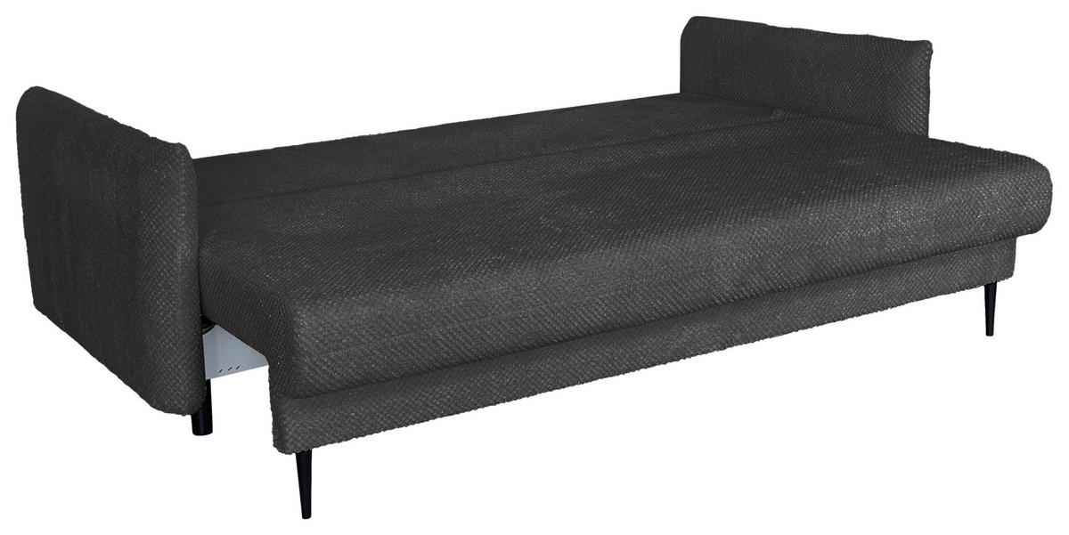 SCHLAFSOFA Webstoff Dunkelgrau  - Dunkelgrau/Schwarz, Design, Kunststoff/Textil (218/96/102cm) - MID.YOU
