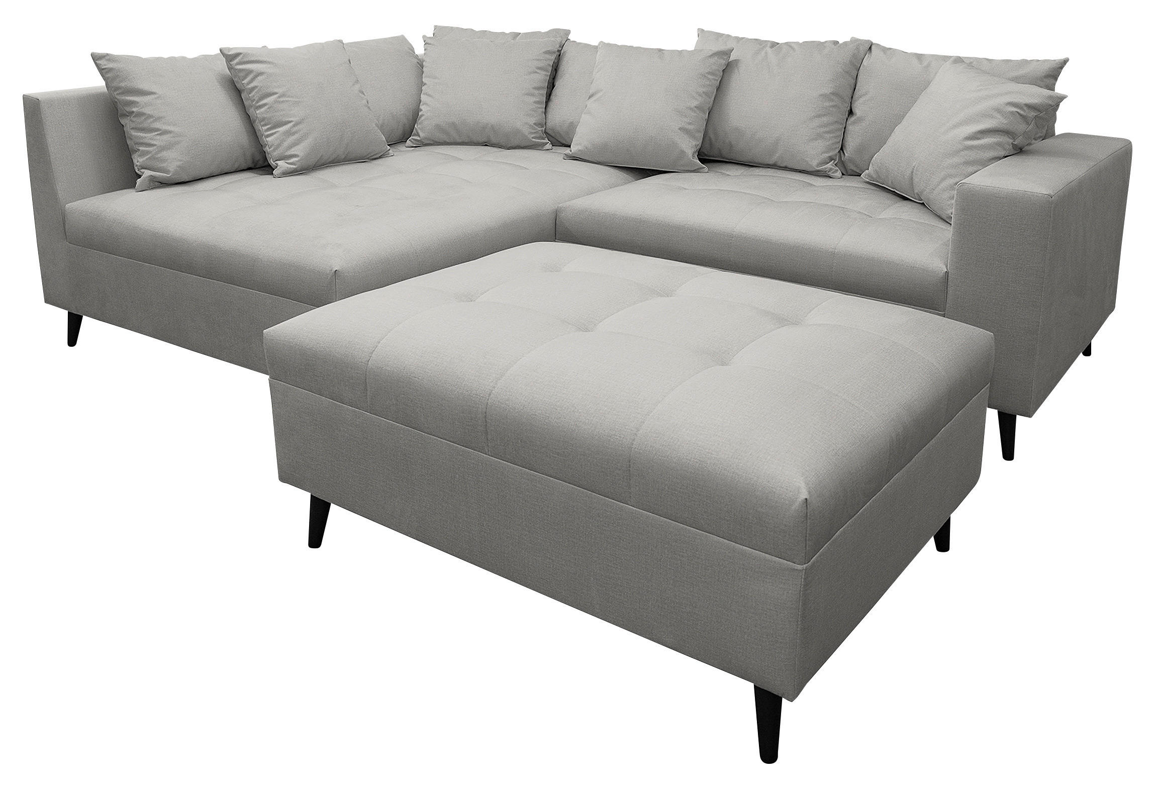 KUTNA GARNITURA tekstil  siva   - siva/crna, Design, tekstil/drvo (174/247cm) - MID.YOU