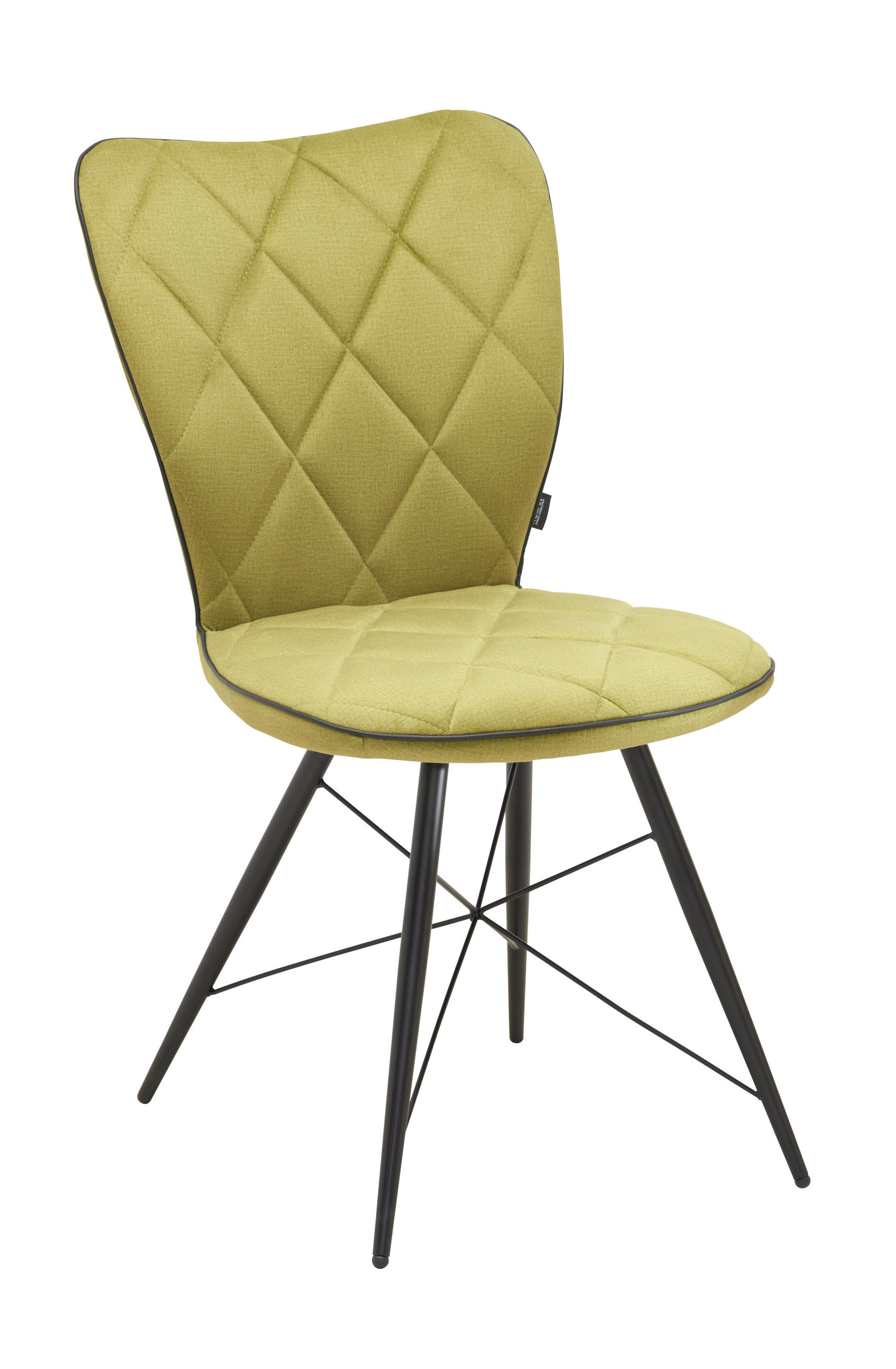 Stuhl in Metall, Textil Grün, Schwarz