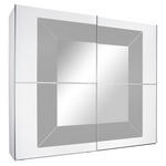 SCHWEBETÜRENSCHRANK 2-türig Grau, Weiß  - Alufarben/Weiß, Design, Glas/Holzwerkstoff (201/223/68cm) - Cantus