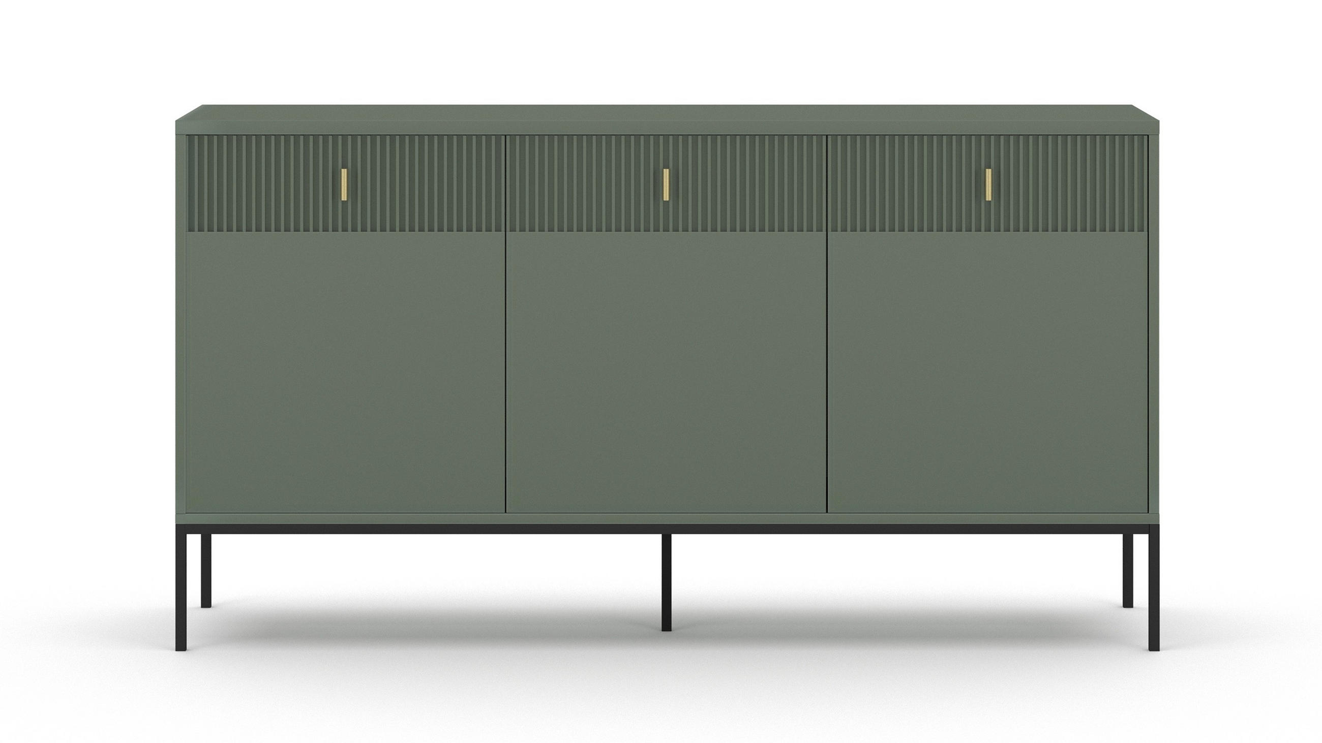 SIDEBOARD Maggiore  in 154,5/82,6/39 cm  - Goldfarben/Schwarz, Design, Holzwerkstoff/Metall (154,5/82,6/39cm) - Boxxx