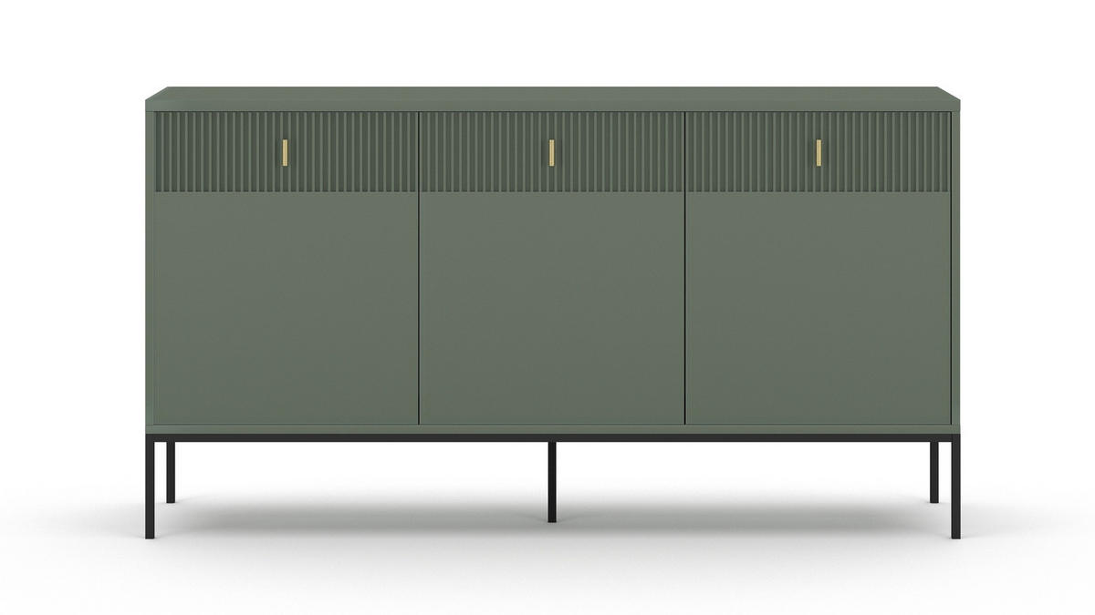 SIDEBOARD Maggiore  in 154,5/82,6/39 cm  - Goldfarben/Schwarz, Design, Holzwerkstoff/Metall (154,5/82,6/39cm) - Boxxx