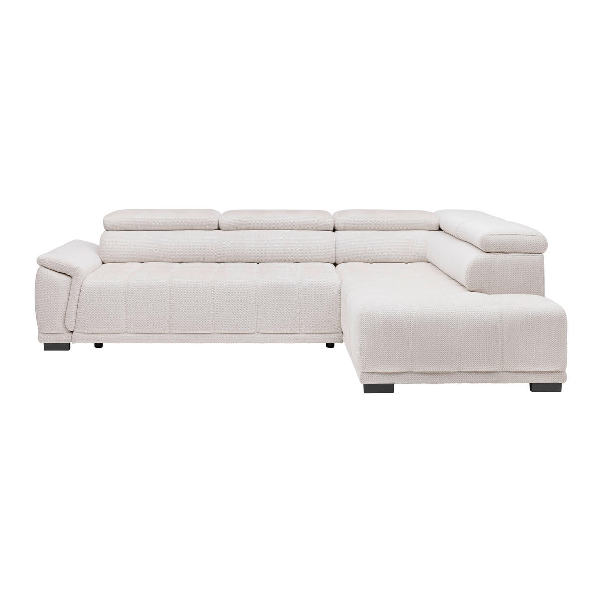 HÖRNSOFFA i chenille, vävt tyg gråvit  - gråvit/svart, Modern, textil/plast (283/106cm) - MID.YOU