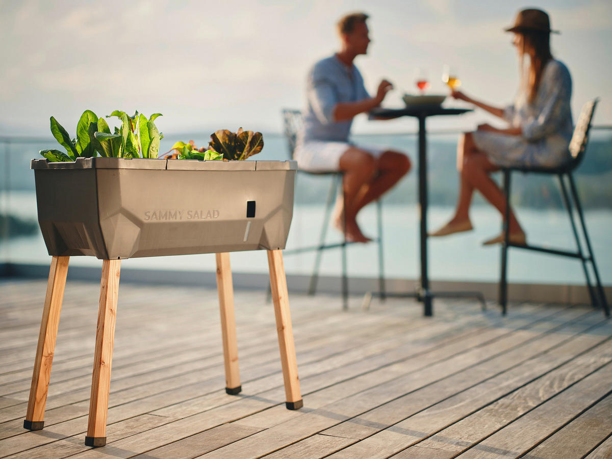 HOCHBEET 38/95/79 cm  - Anthrazit, Basics, Holz/Kunststoff (38/95/79cm) - Gusta Garden