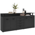 SIDEBOARD  195/88/38 cm 4 Schublade(n)  - Anthrazit/Schwarz, Basics, Holzwerkstoff/Kunststoff (195/88/38cm) - Xora