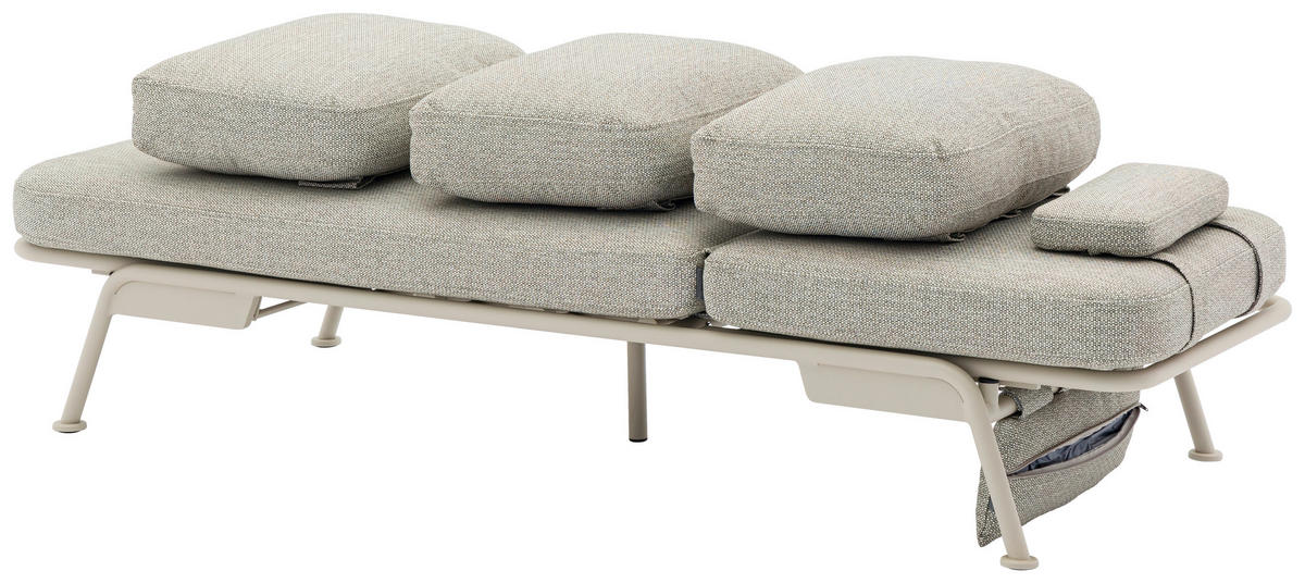 GARTENBANK 199/78/81 cm  in Taupe, Hellgrau  - Taupe/Hellgrau, Design, Textil/Metall (199/78/81cm) - Zebra 