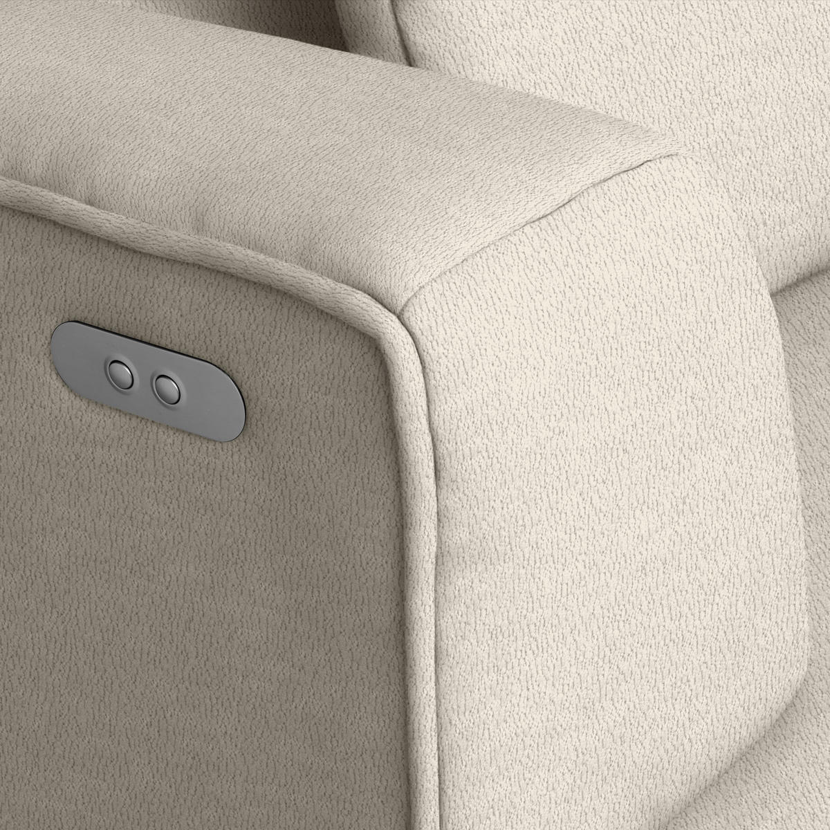 ECKSOFA Webstoff Creme  - Creme/Schwarz, Design, Kunststoff/Textil (188/288cm) - Welnova