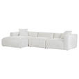 ECKSOFA in Chenille Creme  - Creme/Schwarz, MODERN, Kunststoff/Textil (178/323cm) - Carryhome