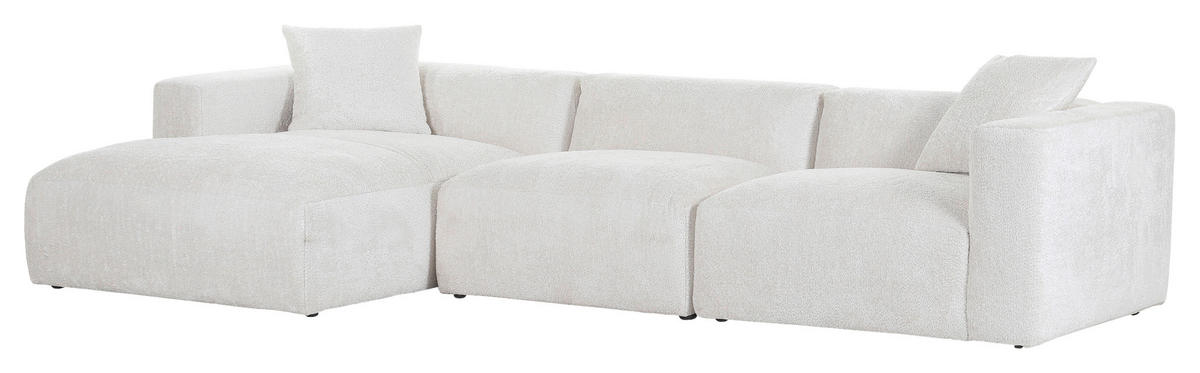 ECKSOFA Creme Chenille  - Creme/Schwarz, MODERN, Kunststoff/Textil (178/323cm) - Carryhome