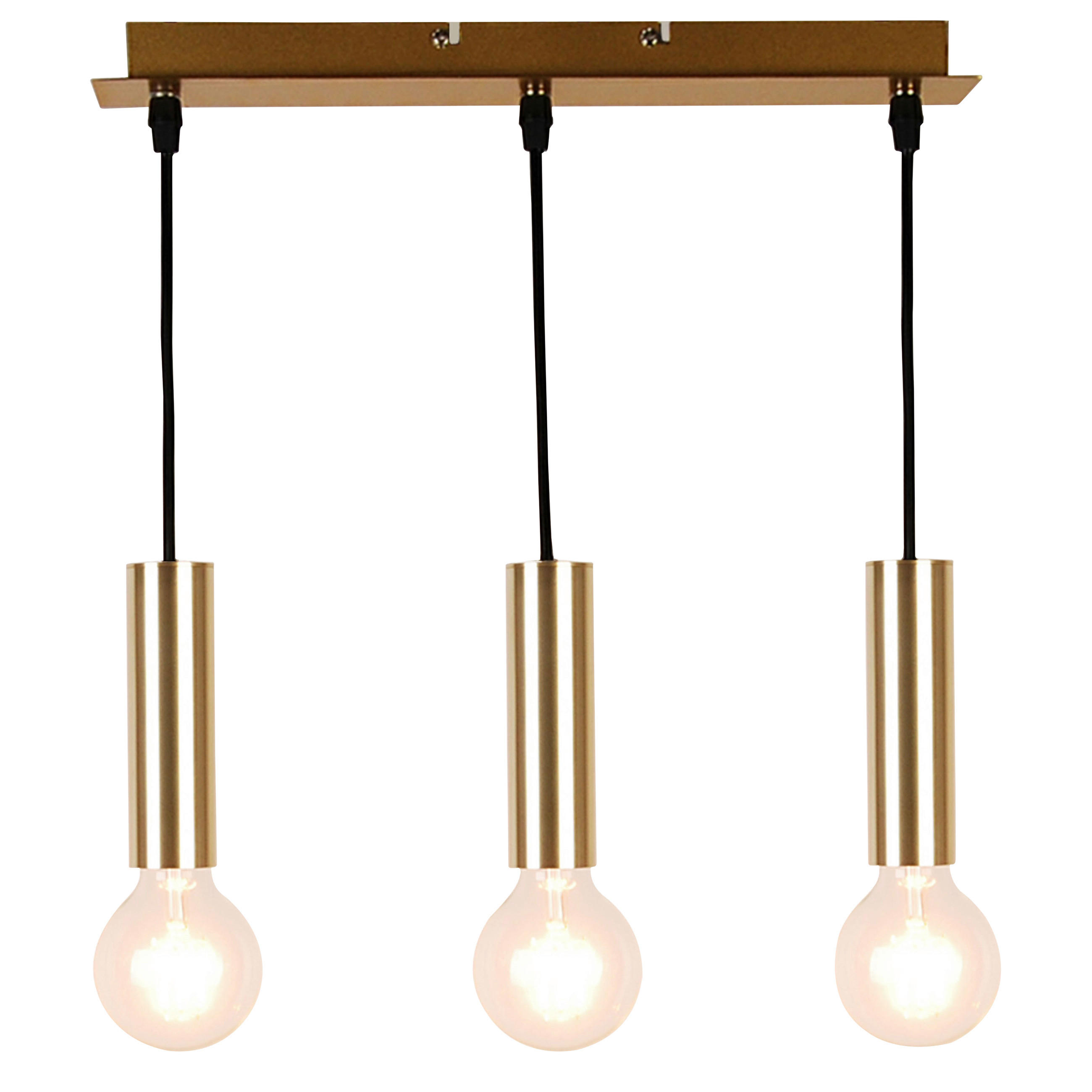 XXXLutz Pendelleuchte Dallas Gold, Schwarz 7x114.5x38 cm