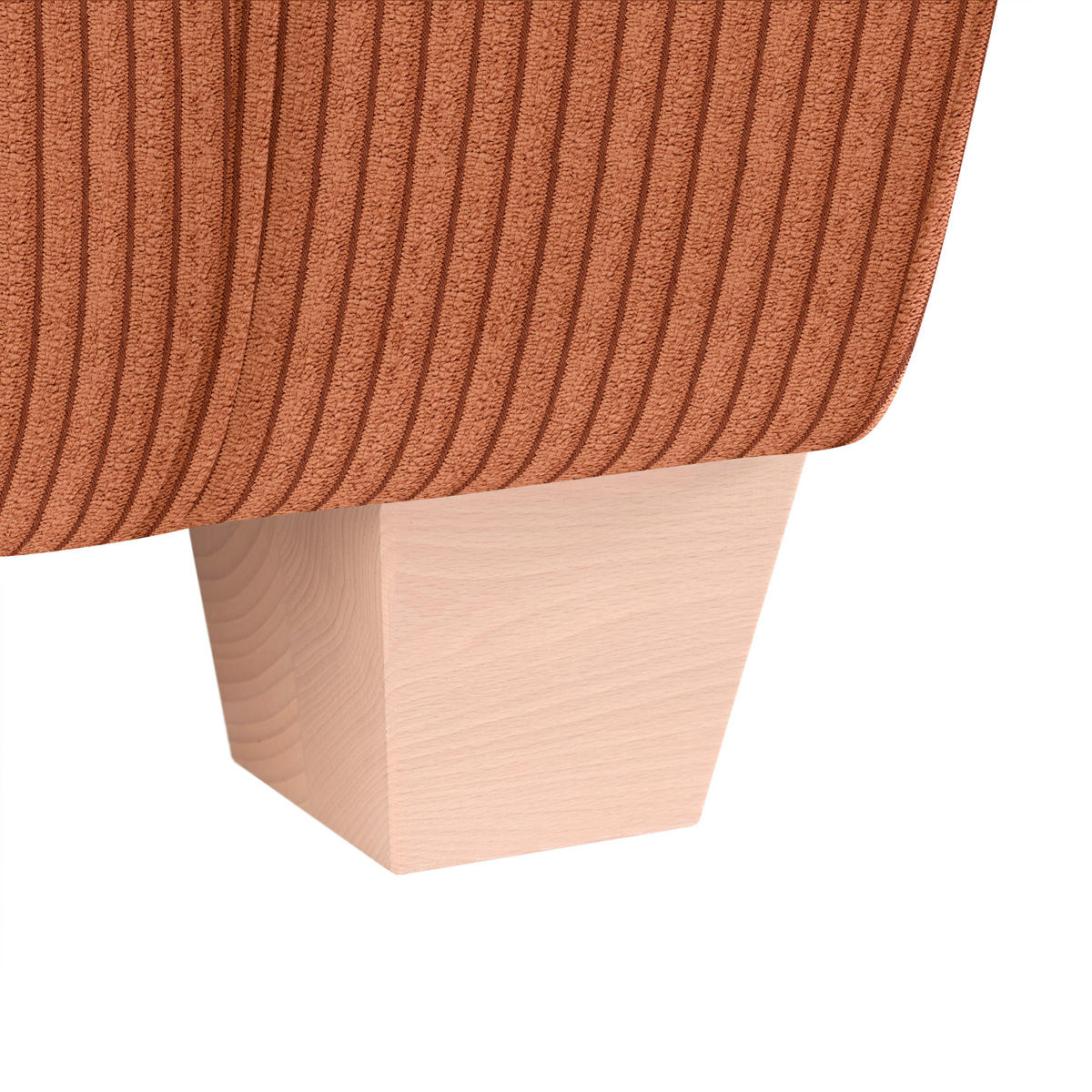 2-SITZER-SOFA in Cord Koralle  - Koralle/Naturfarben, Holz/Textil (190/70-85/95cm) - MID.YOU
