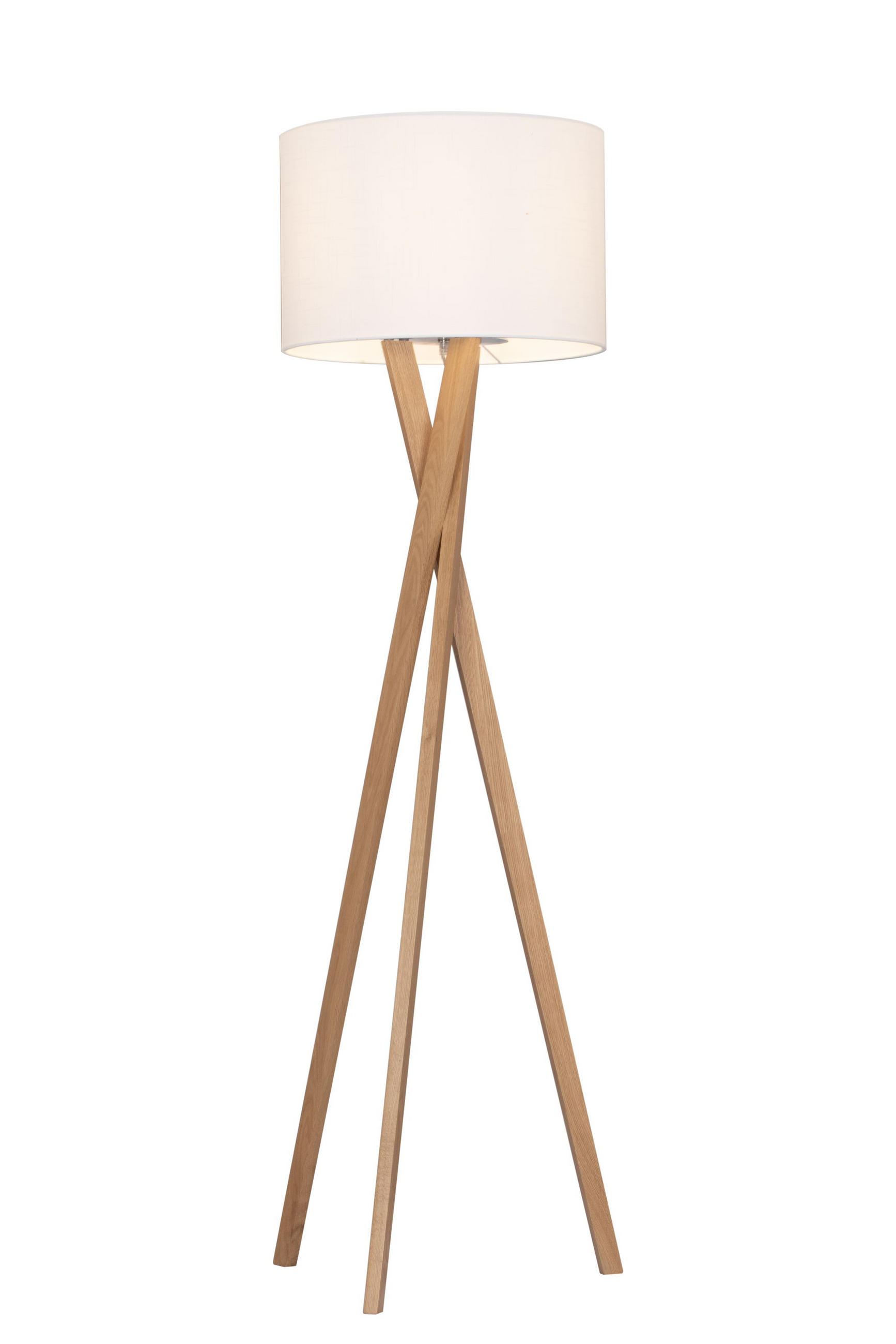 STEHLEUCHTE 45/160 cm    - Eichefarben/Weiß, Natur, Holz/Kunststoff (45/160cm) - Novel